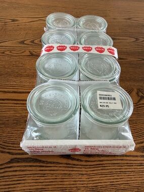 New - Set of 8 WECK Jars 762 – 1/5 L Tulip Jars